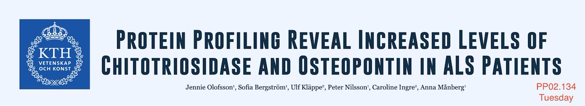 jochwenk's tweet photo. On Tuesday, Jennie Olofsson will be at her poster PP02.134 to show her work on #proteinprofiling in relation to disease progression in #ALS #HUPO2022 https://t.co/EyIhdVHZzS