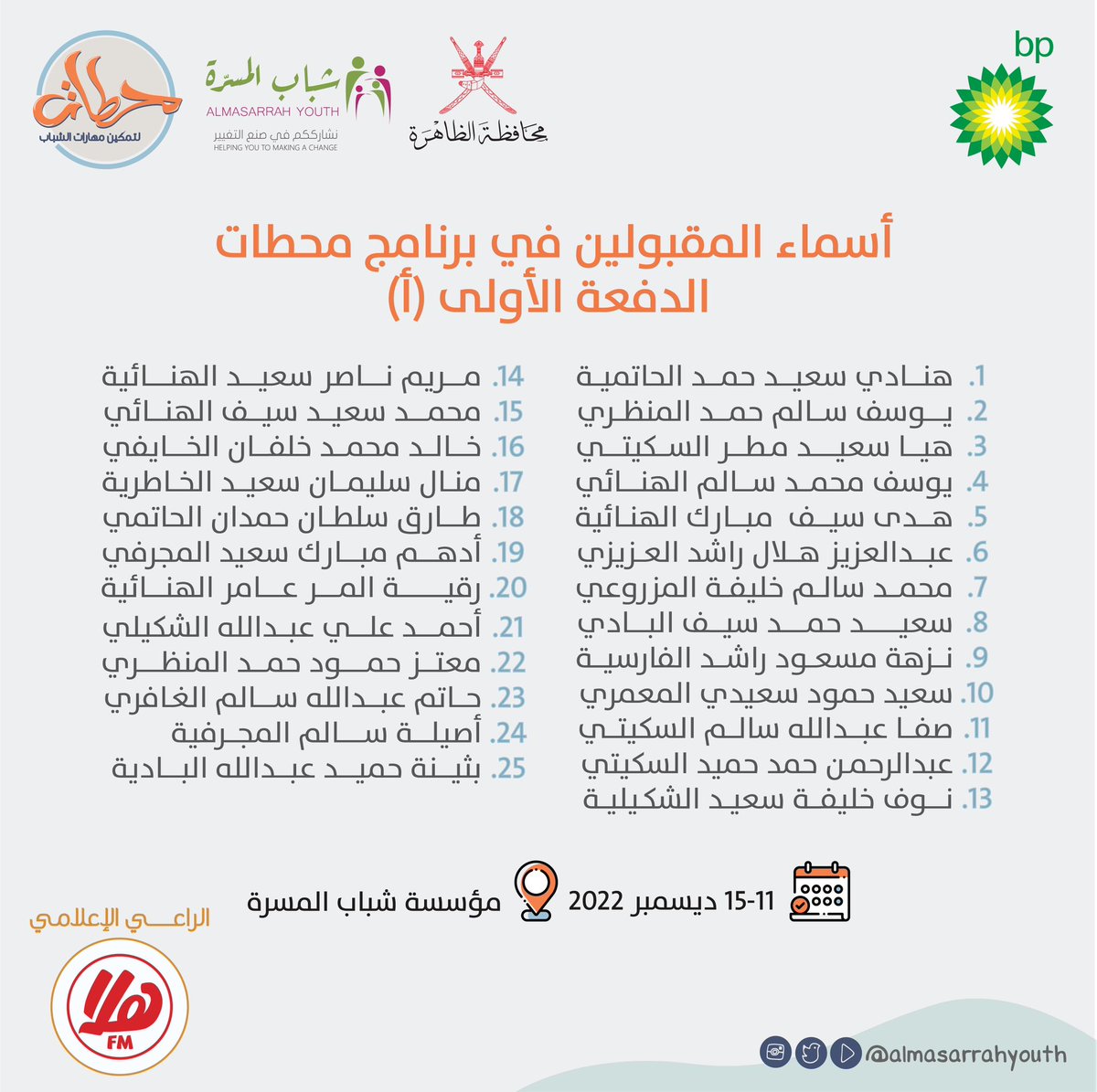 awjalmaali's tweet photo. مُبارك لجميع المهندسين المقبولين معنا في برنامج #محطات الدفعة الأولى👷‍♀️🌟
اللي معنا يرفع ايده🫣🙋🏻‍♂️
نتمنى لكم أوقات مليئة بالمعرفة والتحديات الممتعة🔥⚡️

#شباب_المسرة
#bp https://t.co/tON6N95faz