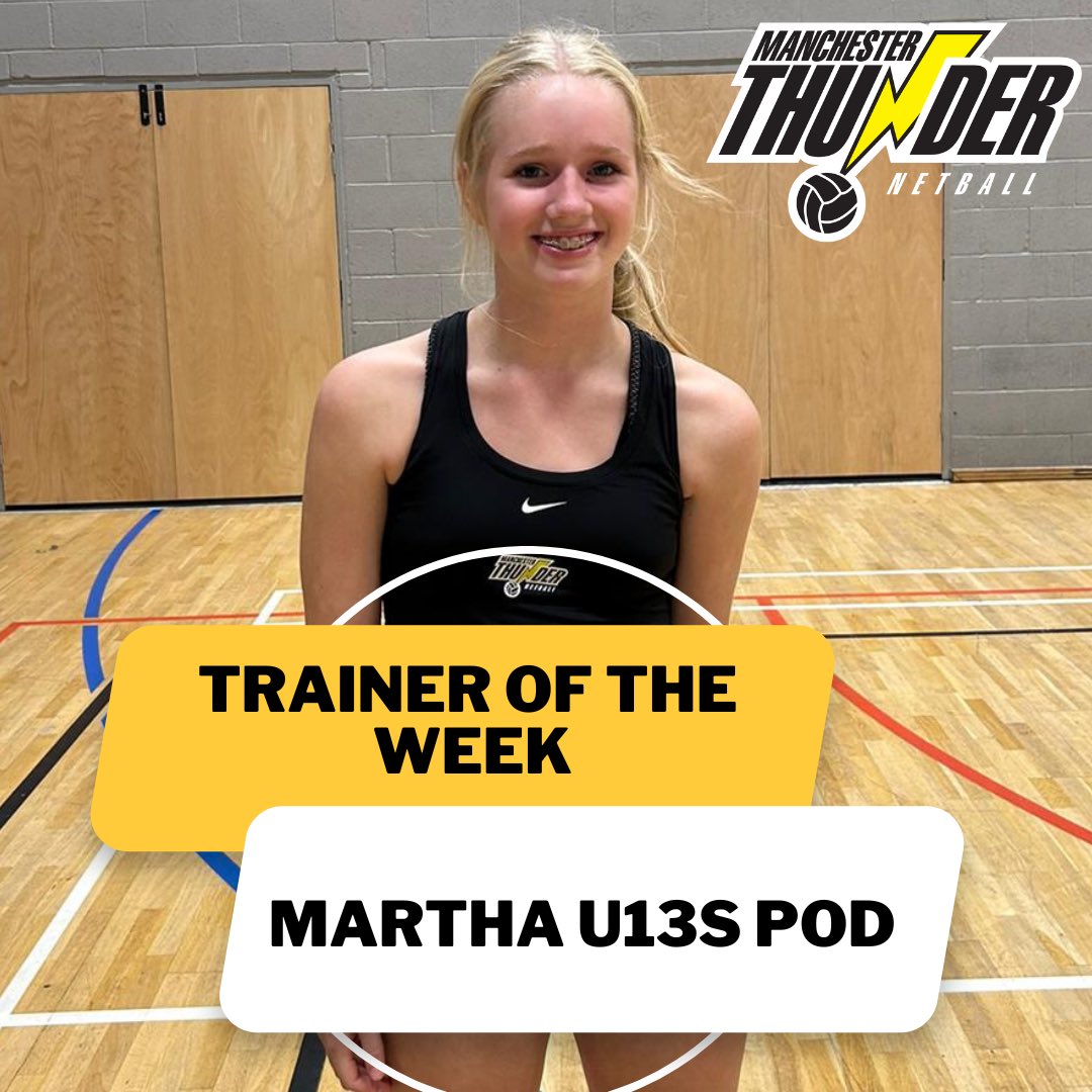 Well done to Martha our U13s POD Trainer of the Week 🖤💛