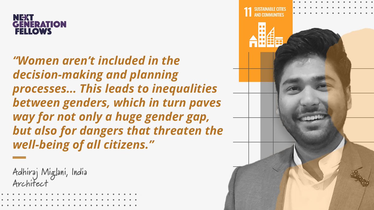 NxtGenFellows's tweet photo. Gender equality is cross-cutting in all developmental issues.

Youth Activist and Architect @AdhirajMiglani speaks on the dangers of excluding women in decision making processes in the building of sustainable cities and communities. 🏗️🏡

#LetsActivate #16Days https://t.co/WAAOFZLmo8