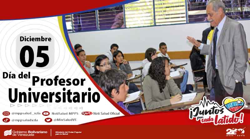 Felicitamos a las profesoras y los profesores universitarios en su día, momento propicio para enaltecer su labor de formación de profesionales de la más alta capacidad #HueleANavidad <a href="/NicolasMaduro/">Nicolás Maduro</a>
<a href="/ConCiliaFlores/">Cilia Flores</a> <a href="/MinSaludVE/">MPPSalud</a> <a href="/OfiUcs/">Ucsoficial</a> <a href="/Somosivss/">Instituto Venezolano de los Seguros Sociales</a>