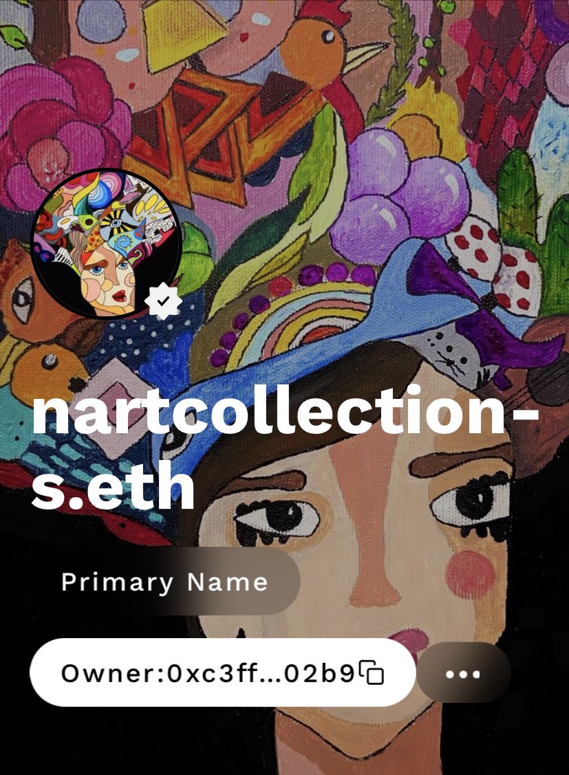 nartcollections.eth.co/ens 
Finally got my ENS , nart is a combination of Narges and art 😻 
Thanks for the opportunity dear <a href="/ethdotco/">Eth.co</a> #ETH #NFTCollection #NFTCommunity #NFTs #NFTartwork