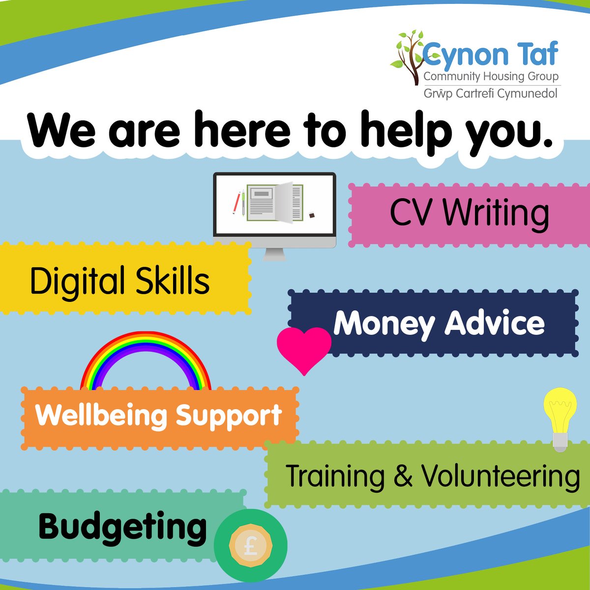We are here to help you! Message us on twitter or email potentialproject@cynon-taf.org.uk if you would like to find out what we can do for you!