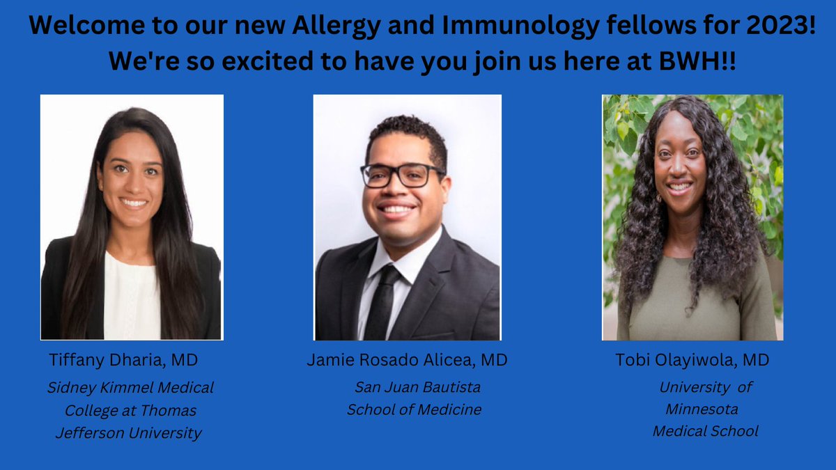 Excited to announce our 2023 Allergy and Immunology  Fellows!!!
