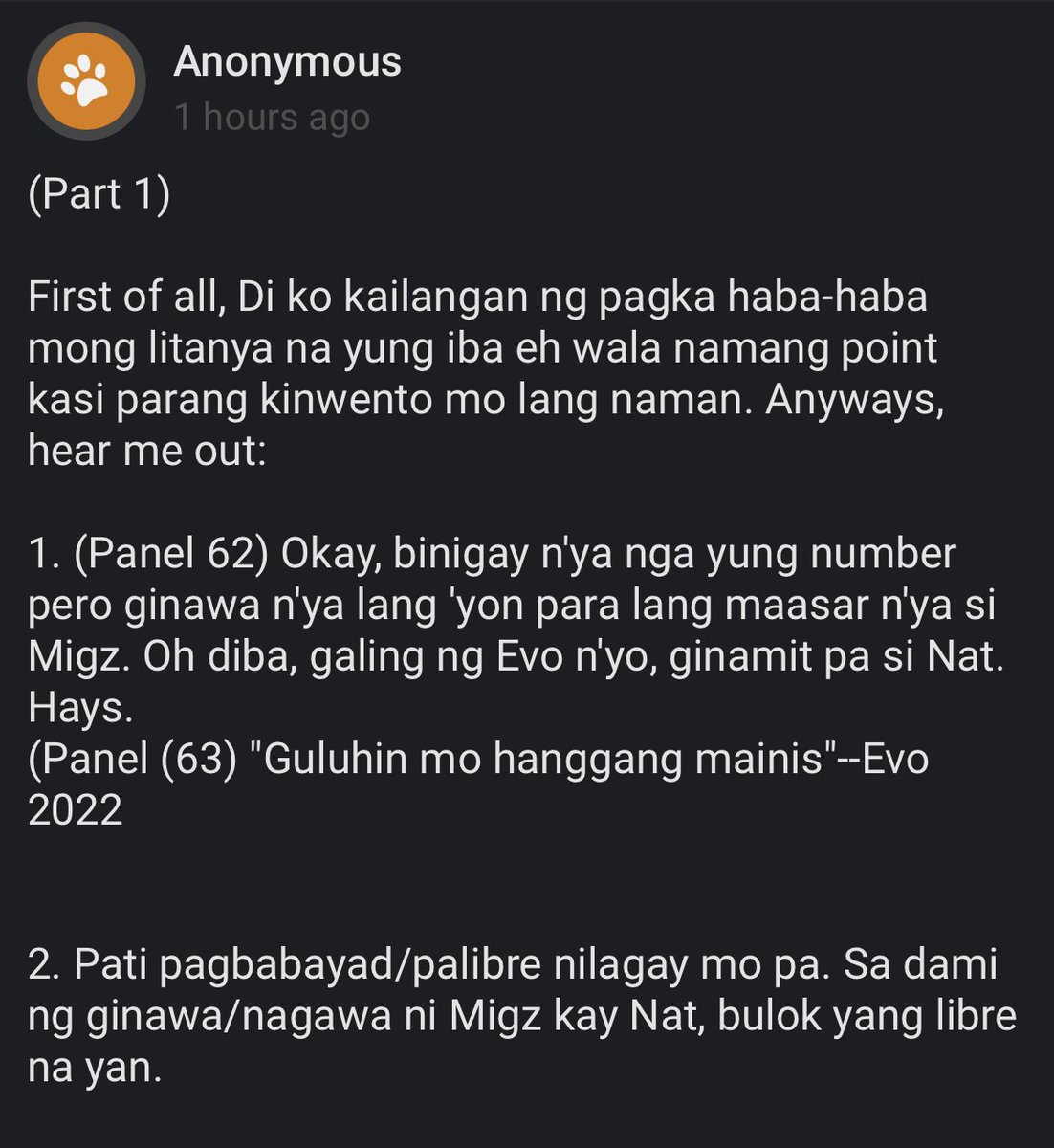 atthaphanatao's tweet photo. sumagot na ang isa pang mignat defender representative at ang takeaway ko talaga rito is ang sama pala talaga ng ugali ni evo omg 🥰🫶 https://t.co/GxFY3YTPd6