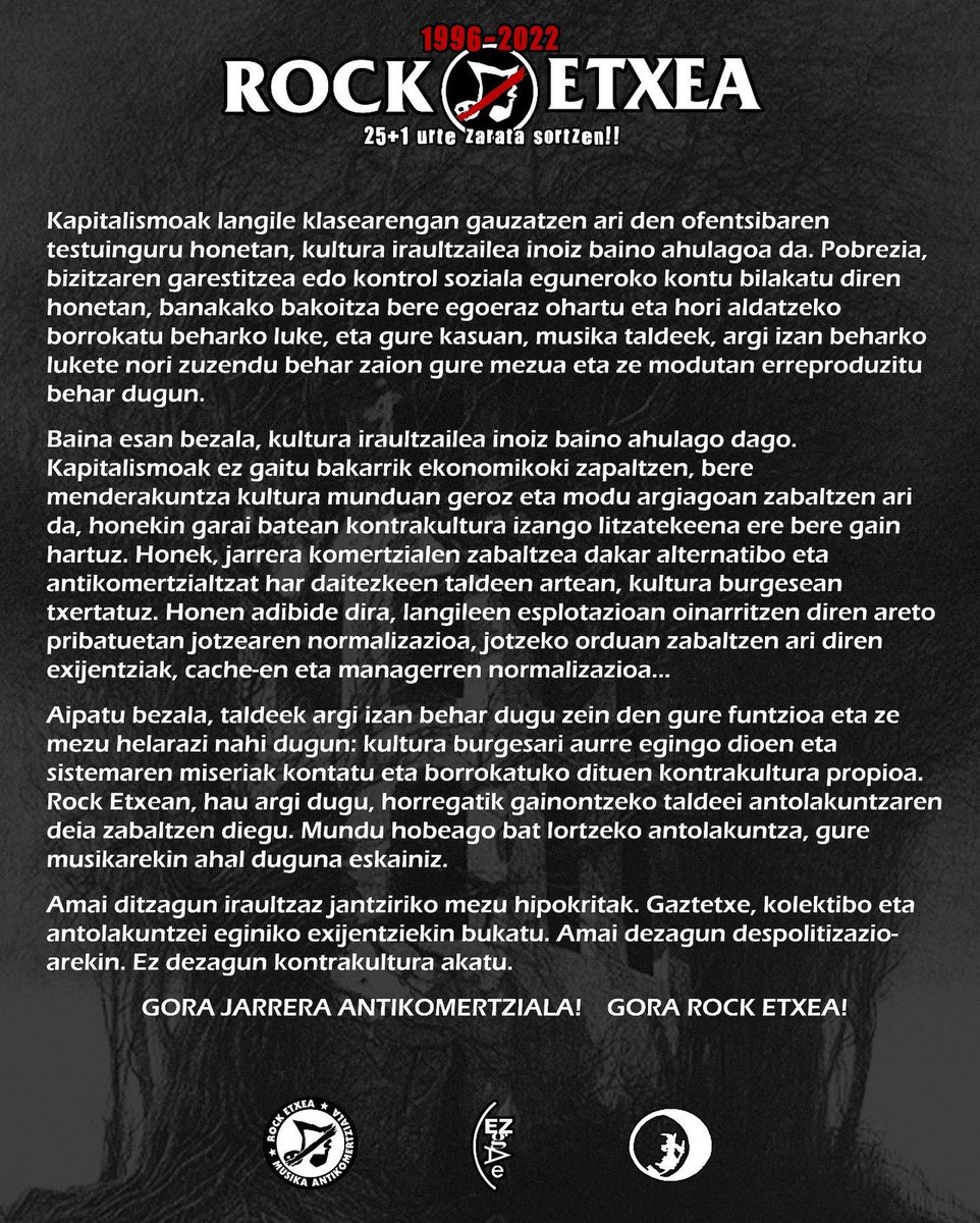 Irakurketa. RockEtxea 25+1