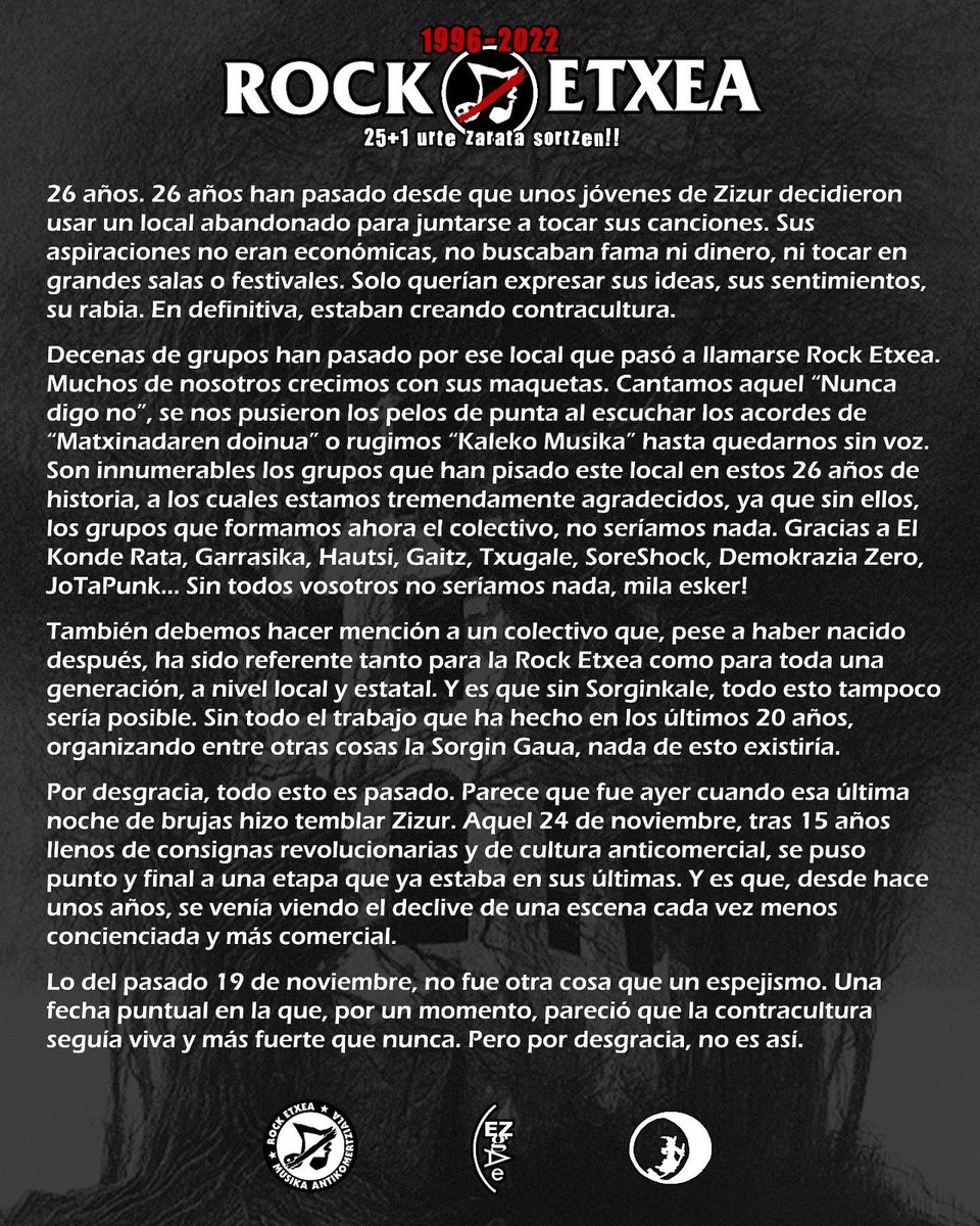 RocketxeaZizur's tweet photo. Irakurketa. RockEtxea 25+1 https://t.co/rJEaitk4SA
