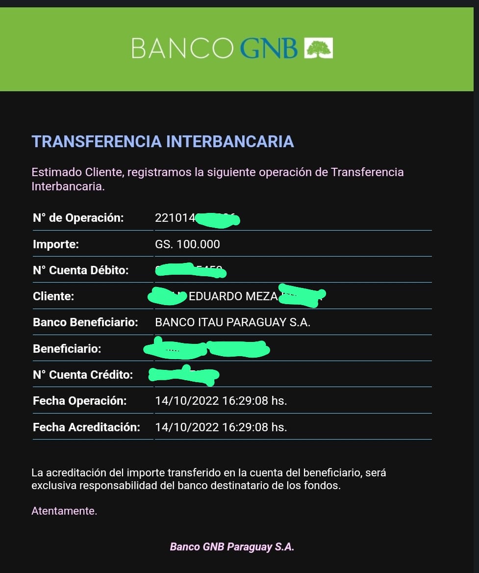 eddmzza's tweet photo. Hola @ItauParaguay cuando van a devolverme mi transferencia? 
@BancoGNBpy @BCP_PY @PN_DCHPEF_Py https://t.co/T8EYw33ZnE