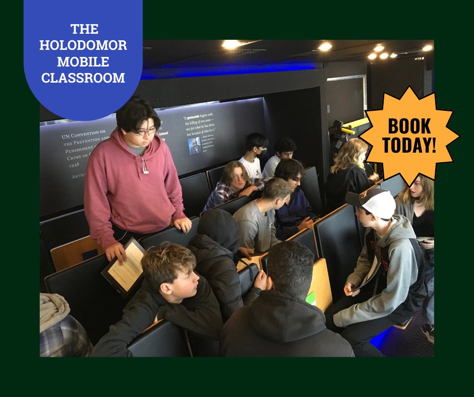 Help students understand our world today through lessons given in the state-of-the-art, interactive Holodomor Mobile Classroom. Book your school visit today: bit.ly/3MA0mcL