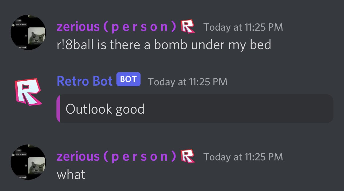 Retro Bot 8Ball Answers tweet media
