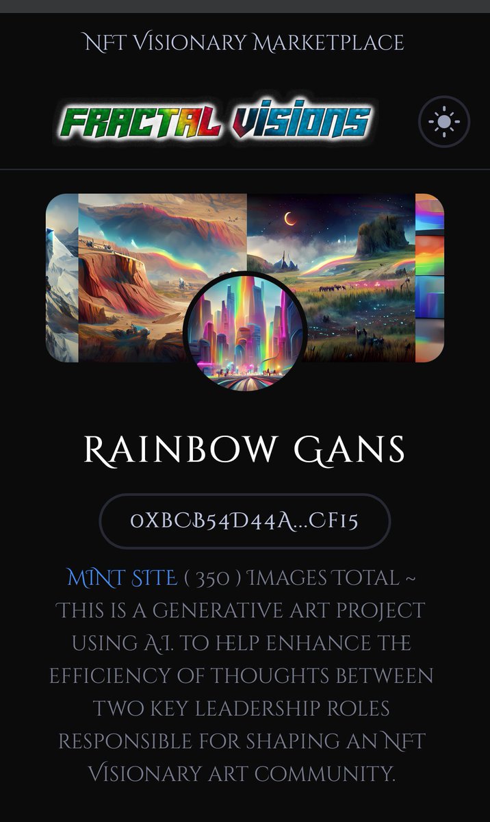 AIRDROP SEASON IS HERE !!!
✈️✈️✈️

List/Sell/Trade activity on the new <a href="/Fractal_Visions/">FractalVisions.eth</a> NFT market will be eligible for airdrop.

We are so excited for 2023…
🚀🚀🚀

Available <a href="/GanlandNFT/">Ganland.eth</a> collections
- RAINBOW 🌈 GANS

Happy Holidays!

FractalVisions.xyz