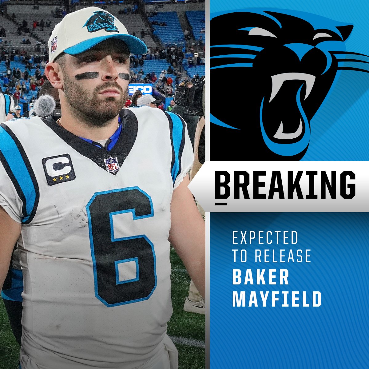NFL on X: 'Panthers expected to waive Baker Mayfield. (via