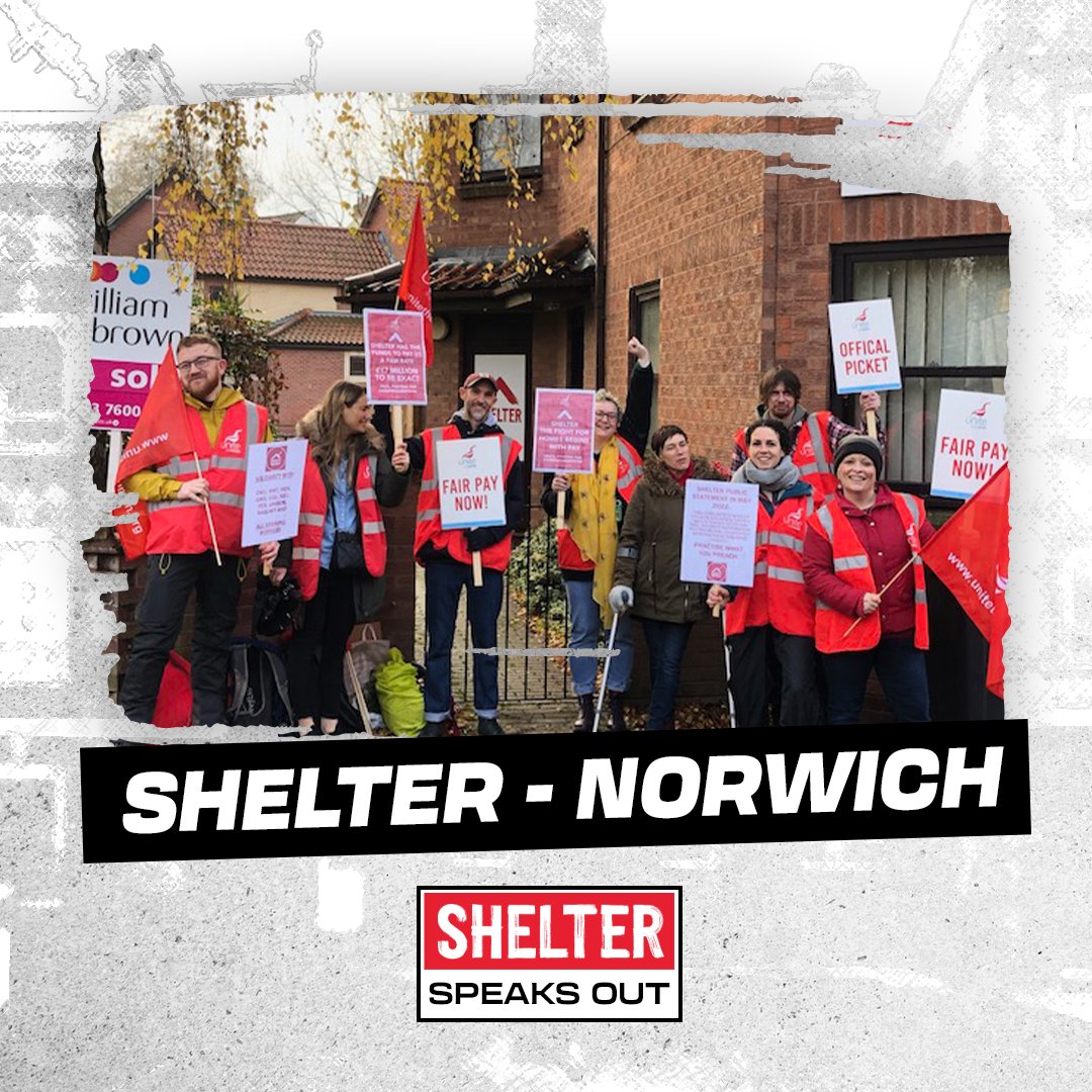 UniteLondonEast's tweet image. Unite members in Norwich join hundreds of Shelter workers across the country taking strike action over imposed real terms pay cut. #ShelterSpeaksOut