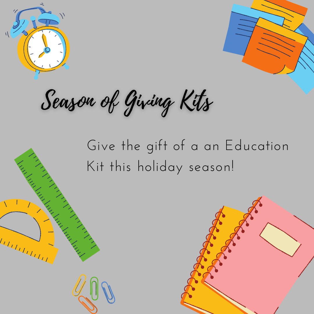#SeasonofGiving

This season, our wonderful #refugee friends are in need. You can create a kit, like the Education Kit, that has supplies for children. This helps meet the education needs for kids to be able to do their daily homework. Link to give in our profile!