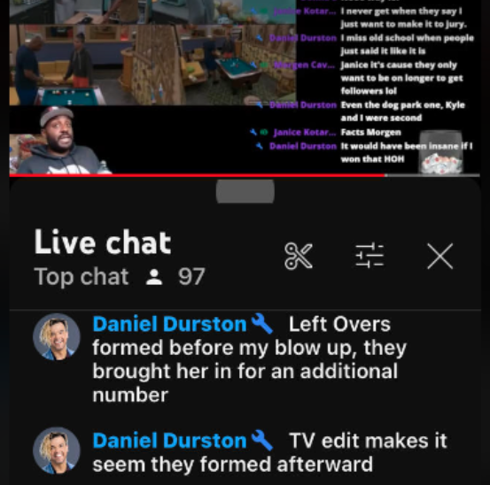 TheSpoilerGirl's tweet photo. Time for an expose party. Why are you going on LNC Rides lying about the Leftovers formation? @DowntownDurston Someone sent me some screenshots of your lies. Everyone has live feeds to confirm the Leftovers formed after the Brittany/Michael veto win. #BB24 https://t.co/DOVJa7tQhO