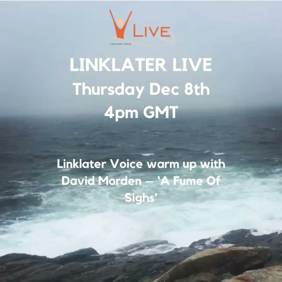 This week’s Linklater Voice® Voice and Body warm up is led by Designated Linklater teacher David Morden – ‘A Fume Of Sighs’ 

To book click here: bit.ly/3B8MVN6 

#kristinlinklatervoicecentre #kristinlinklater #linklaterlaterlive #onlinevoice #voice #voicewarmup