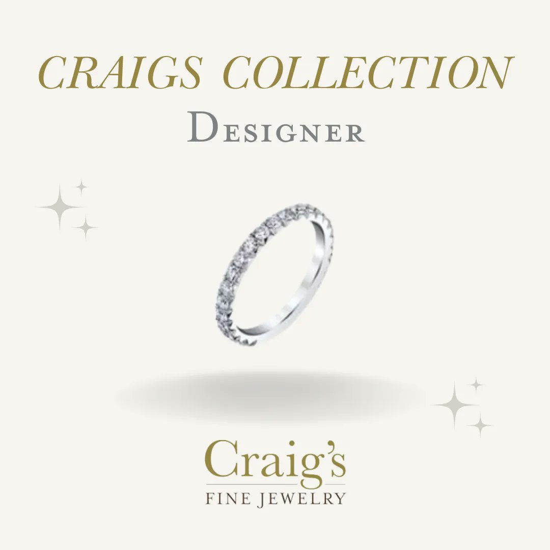 Today we're highlighting a Plat. 22=0.73tw FG/VS-1 rd dia part-way Band from Craigs Collection. ✨ Head over to our website to see more rings! #craigsfinejewelry #jewelry #ringband