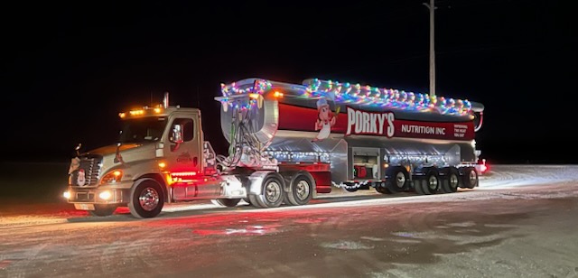 It was a great night for Porky's Nutrition first ever Santa Claus Parade. And we could of had better company than with our sister companies Goshen Ridge Farms Inc. and Westland Hogco Inc