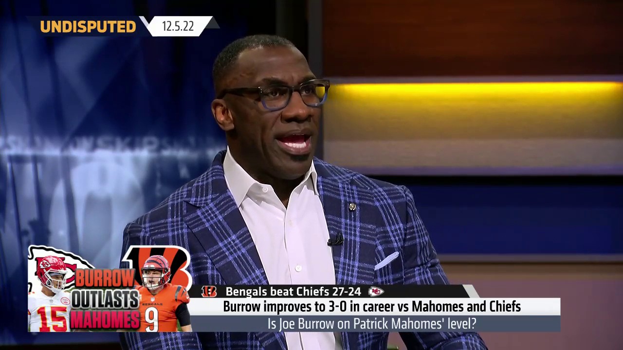 UNDISPUTED on Twitter: 'Is Joe Burrow is on Patrick Mahomes' level after  improving to 3-0 head-to-head: 'I'd still take Mahomes. Joe Burrow hasn't  done enough to surpass Mahomes.' — @ShannonSharpe  /