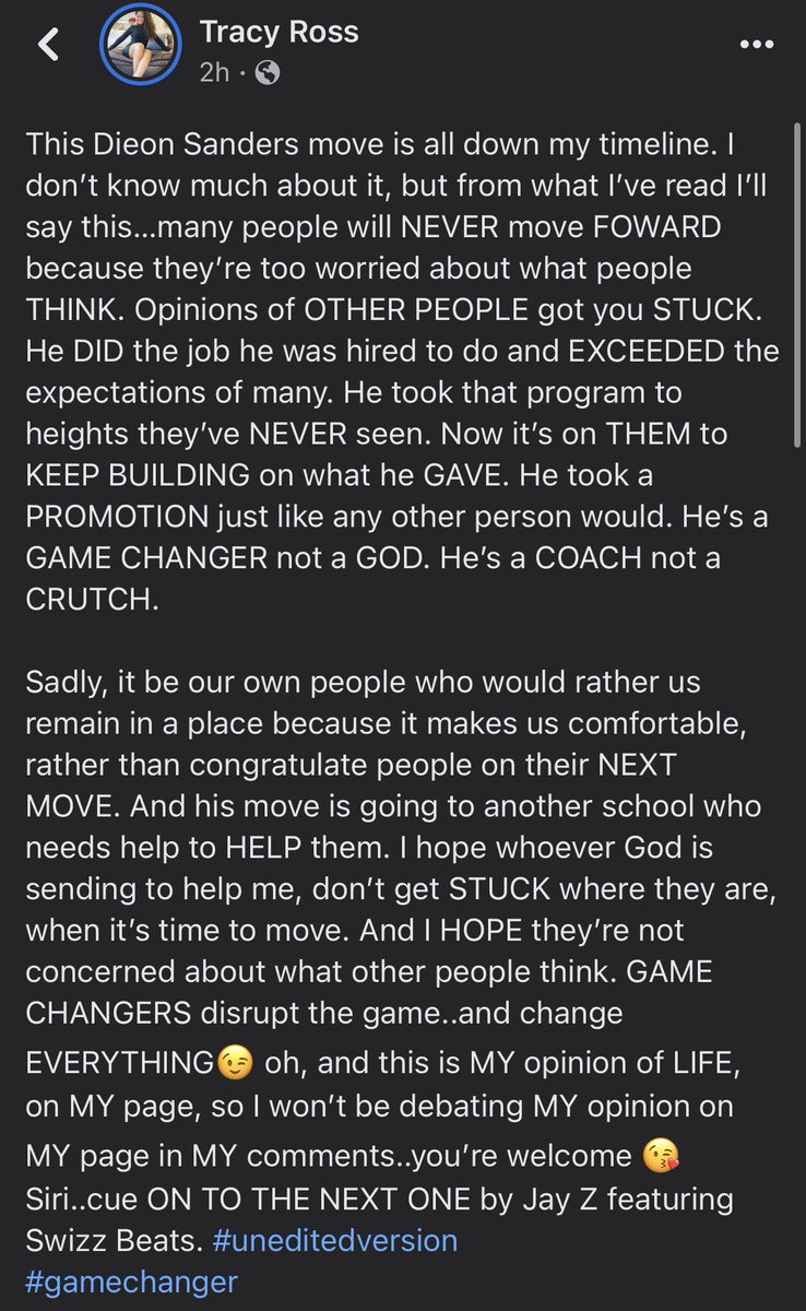 ItsTracyRoss's tweet photo. My opinion #DieonSanders #prime https://t.co/uJLLXD8RBT
