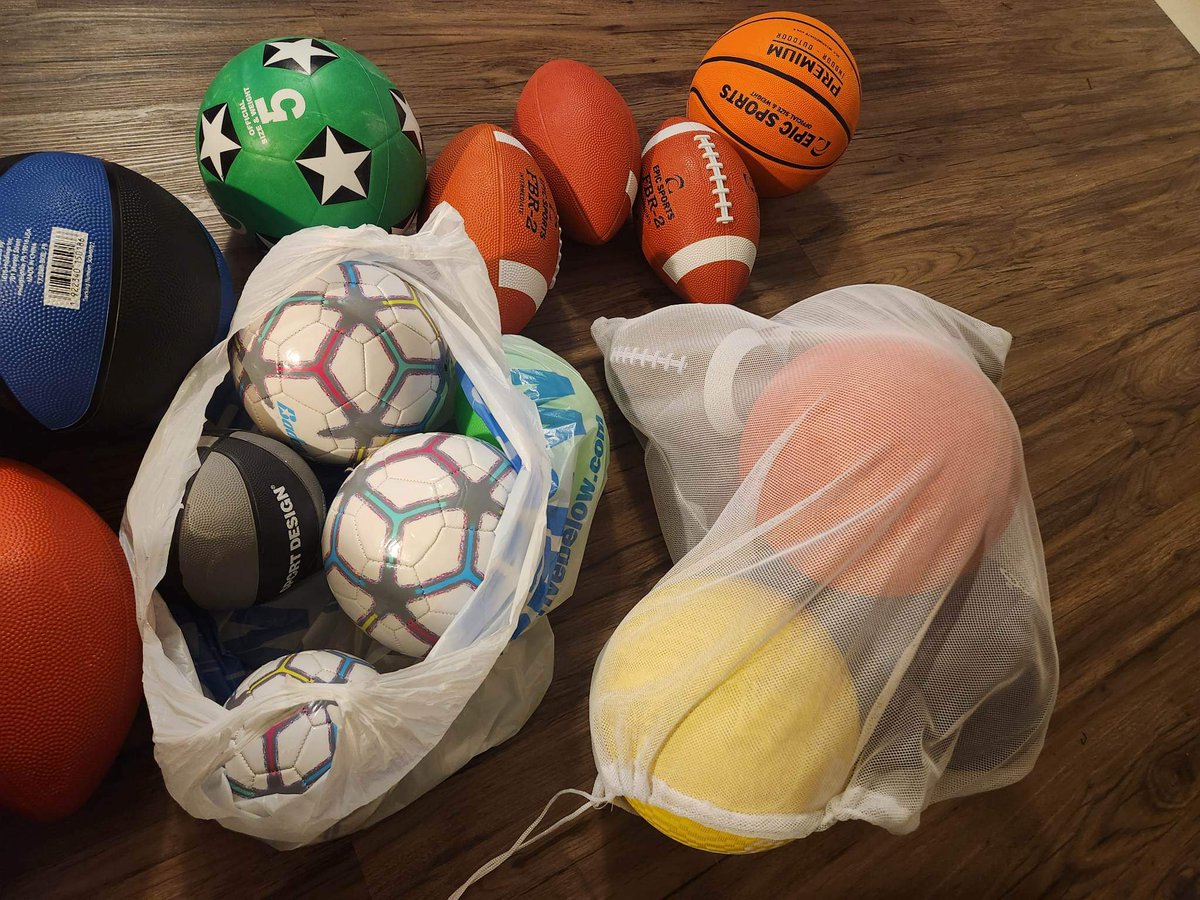 NLBulldogsPTO's tweet photo. Our lovely president has been very busy collecting information from teachers on recess equipment needs, purchasing balls, and even inflating them! Thank you to all who participate in fundraising so we can make recess better for our kiddos! https://t.co/UrKr0rdJDT