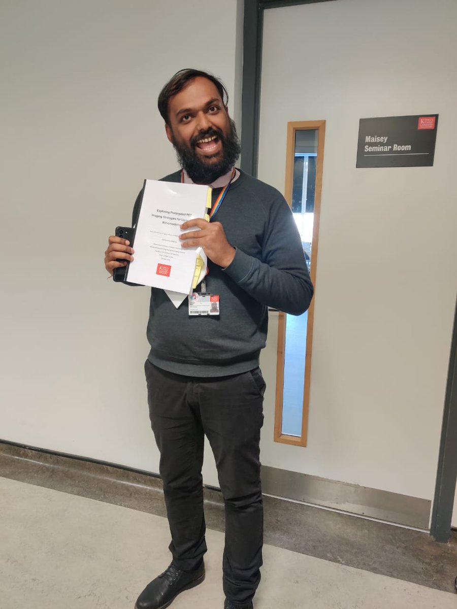 Very happy to share that I have passed my PhD viva with minor corrections last Friday. Thanks <a href="/Llop_Lab/">Radiochemistry and Nuclear Imaging Group</a> <a href="/JWElab/">JWElab</a> lab for making my viva so enjoyable. Thanks to everyone else at <a href="/KingsImaging/">Biomedical Engineering & Imaging Sciences</a> <a href="/ImagingCDT/">CDT in Smart Medical Imaging at King's & Imperial</a> including my supervisors Rafa Torres(still not on twitter 😅) and <a href="/NSBLab/">The Noninvasive Surgery & Biopsy Laboratory</a>