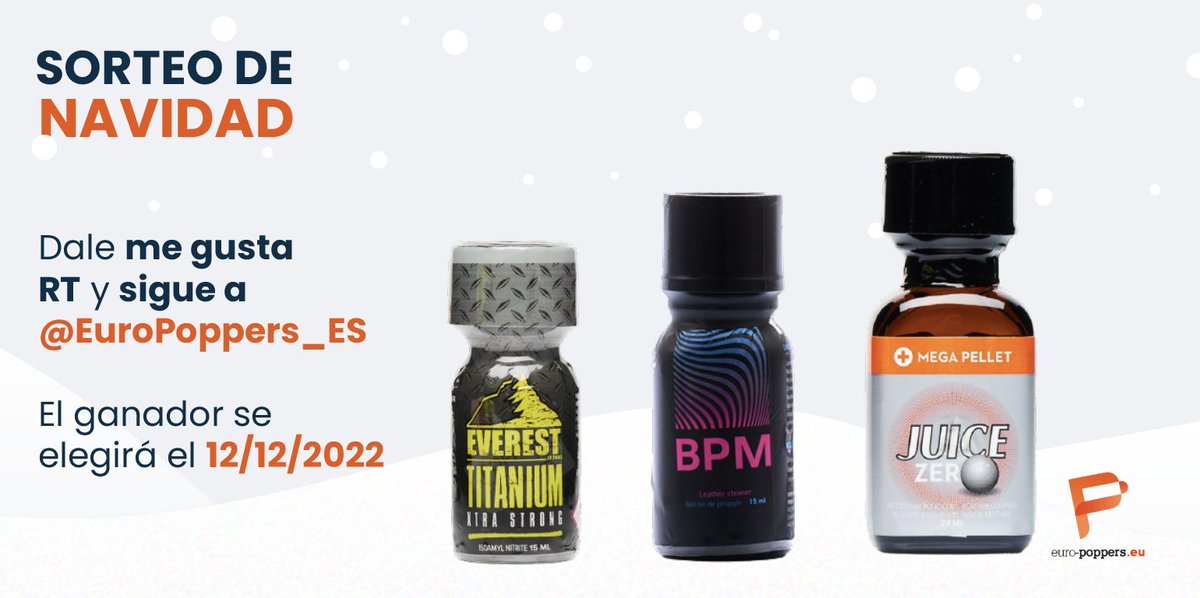 EuroPoppers_ES's tweet photo. Sorteo de #Navidad 🎄

¡Llévate estos 3 poppers de diferentes moléculas!
El ganador se elegirá el próximo lunes 12 de diciembre

#Europoppers #popppers #sorteo #poppersmania #bators #LunesDeMotivacion #ChristmasGiveaways #Giveaway #contest https://t.co/BzodeCifs5