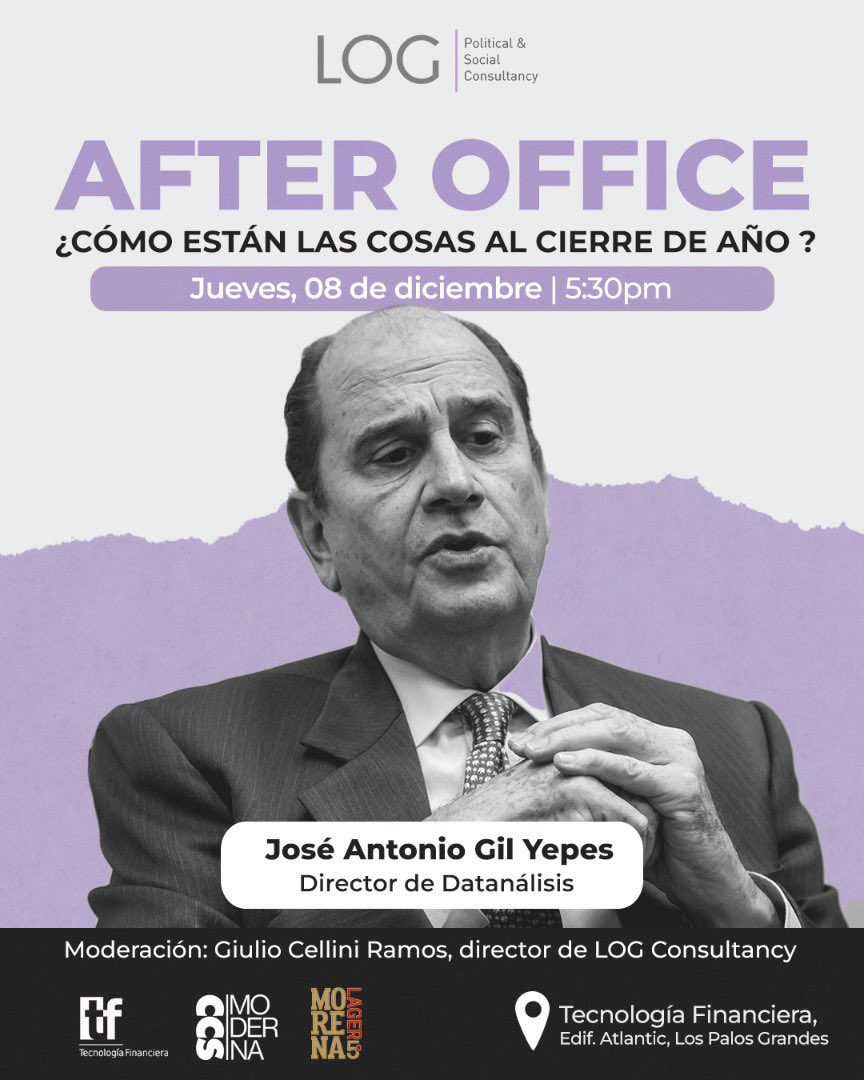 ¿CÓMO ESTÁN LAS COSAS AL CIERRE DE AÑO? 

Te esperamos en nuestro último After Office del 2022 con <a href="/joseagilyepes/">José A. Gil Yepes</a> , director de Datanálisis y moderado por nuestro director <a href="/GiulioCelliniR/">Giulio Cellini Ramos</a>.

Nos vemos en Tecnología Financiera, Los Palos Grandes, este jueves 08/12 a las 5:30PM.