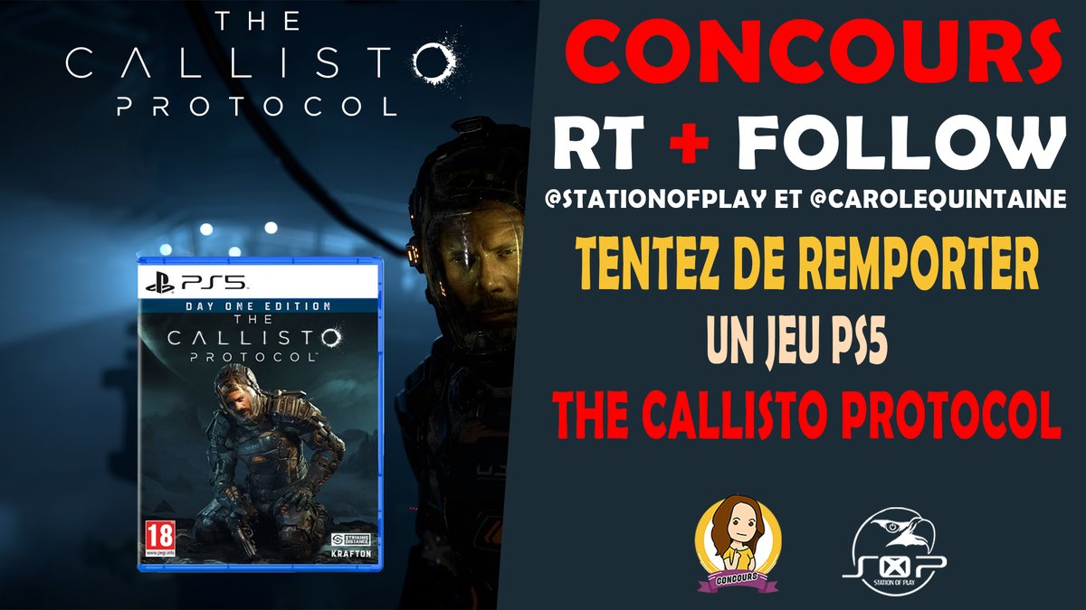 CaroleQuintaine's tweet photo. #CONCOURS 🎄🧑‍🎄
Les amis, je vous propose de gagner #TheCallistoProtocol sur #PS5 ! 
Pour participer :
-Follow+RT @StationOfPlay &amp; @CaroleQuintaine
-Abonnez-vous à ma chaîne (capture d'écran)
����TAS : 15/12/22
Merci à https://t.co/u6Uj0goQhh et good luck !🎄 https://t.co/uF03fvWJ8R