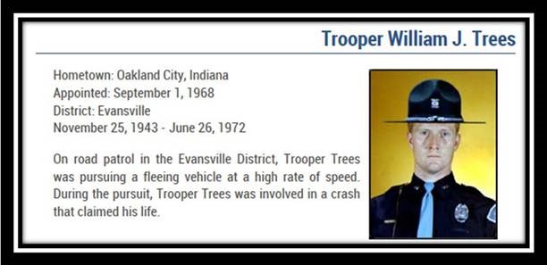 IndStatePolice's tweet photo. Today’s date in history, June 26, 1972, @IndStatePolice lost Tpr. William Trees in the line-of-duty. #ISPremembers https://t.co/LPT8aoDT44 https://t.co/jobCBlE6Pc