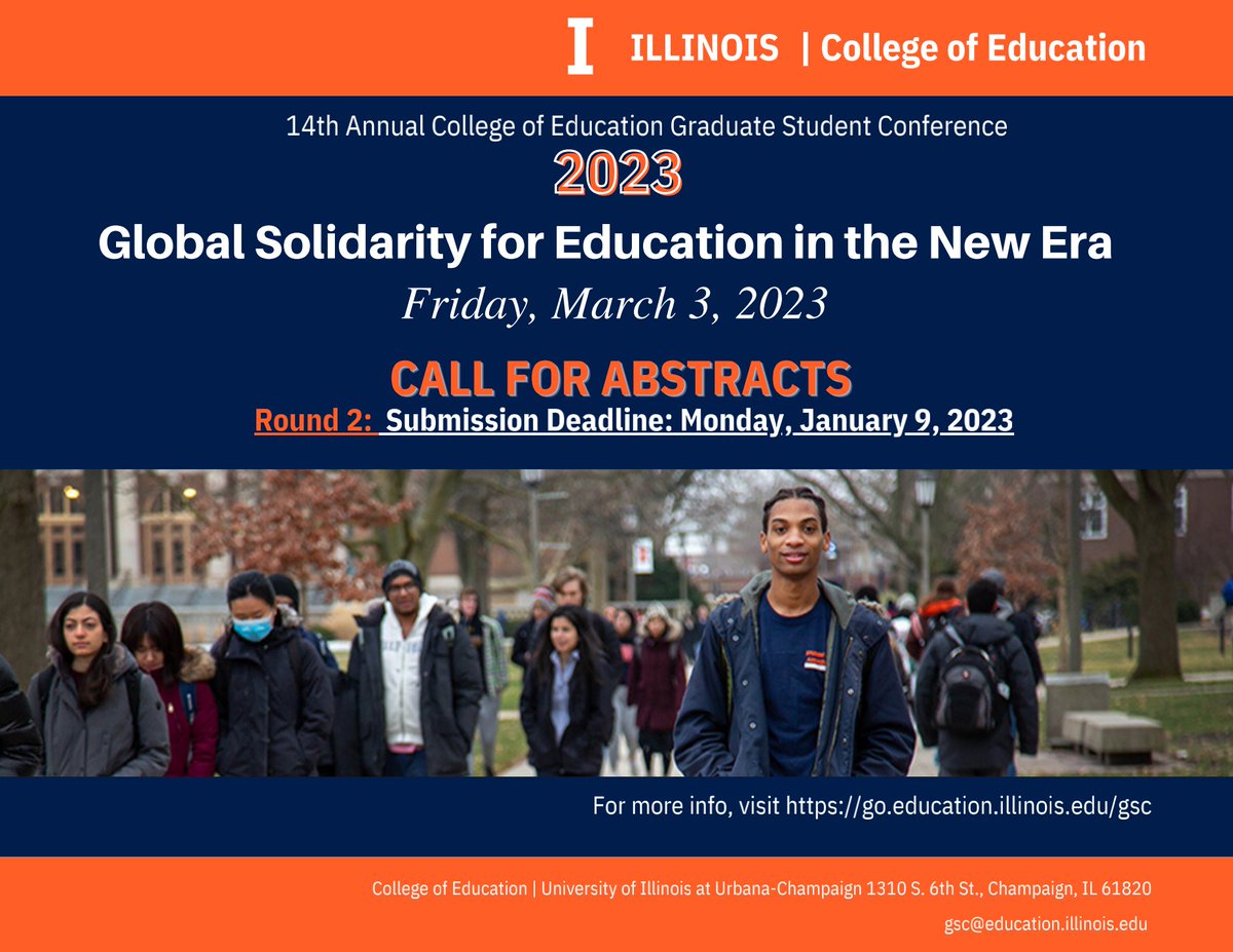 GSC_CollegeOfEd's tweet photo. DEADLINE EXTENDED! #GSC2023
Missed the submission deadline? 
It's not too late! The submission is still open! 
Mark the day: January 9, 2023 https://t.co/zbgbZuTf3Y