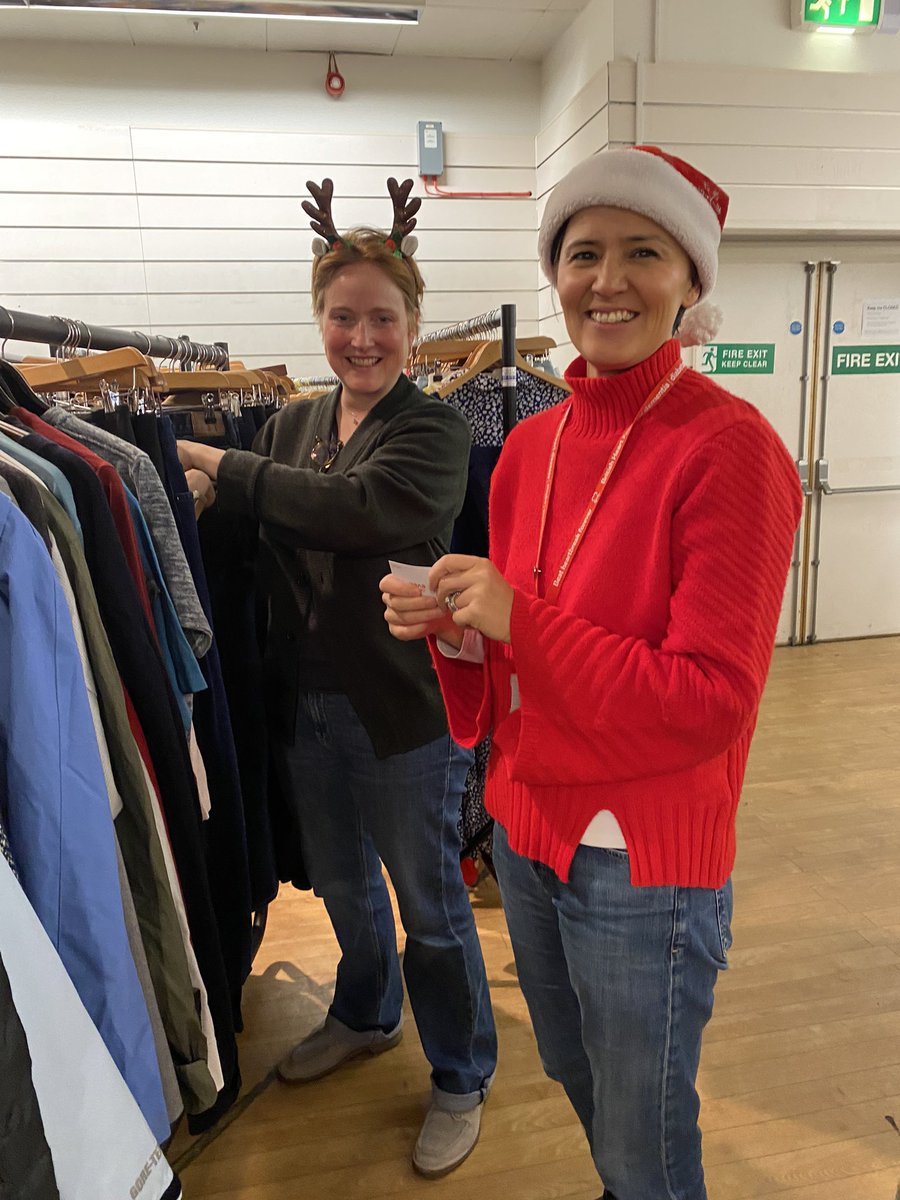 SadlerClaire's tweet photo. It’s beginning to look a lot like Christmas…joining our @TheBHF shop colleagues this morning sorting and tagging clothes in our Kingston Store. Lots of Christmas 🎄 party outfits in-store. https://t.co/GuEysPTBpx