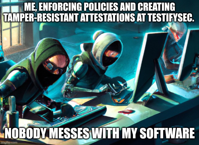 TestifySec (@testifysec) on Twitter photo At <a href="/TestifySec/">TestifySec</a> we know that getting compromised can seriously affect organizations. That's why we're dedicated to securing the software supply chain and ensuring the integrity of the software being developed. Don't let your software become a vulnerability - trust TestifySec. At <a href="/TestifySec/">TestifySec</a> we know that getting compromised can seriously affect organizations. That's why we're dedicated to securing the software supply chain and ensuring the integrity of the software being developed. Don't let your software become a vulnerability - trust TestifySec.