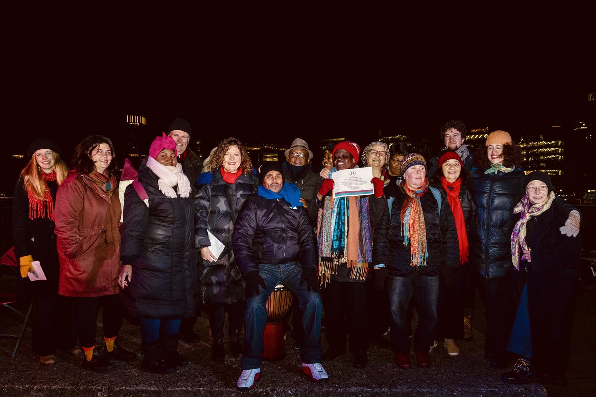 We are so thrilled and honoured to have been awarded a Sanctuary in Arts Award from <a href="/CityofSanctuary/">City of Sanctuary UK 🧡</a> for our work in welcoming displaced people.❤️ In the pic with the award are some members of #SingForFreedomChoir who sang on Sat <a href="/TowerOfLondon/">The Tower of London</a> thanks to the brilliant <a href="/MDbrunch/">MDBrunch</a>