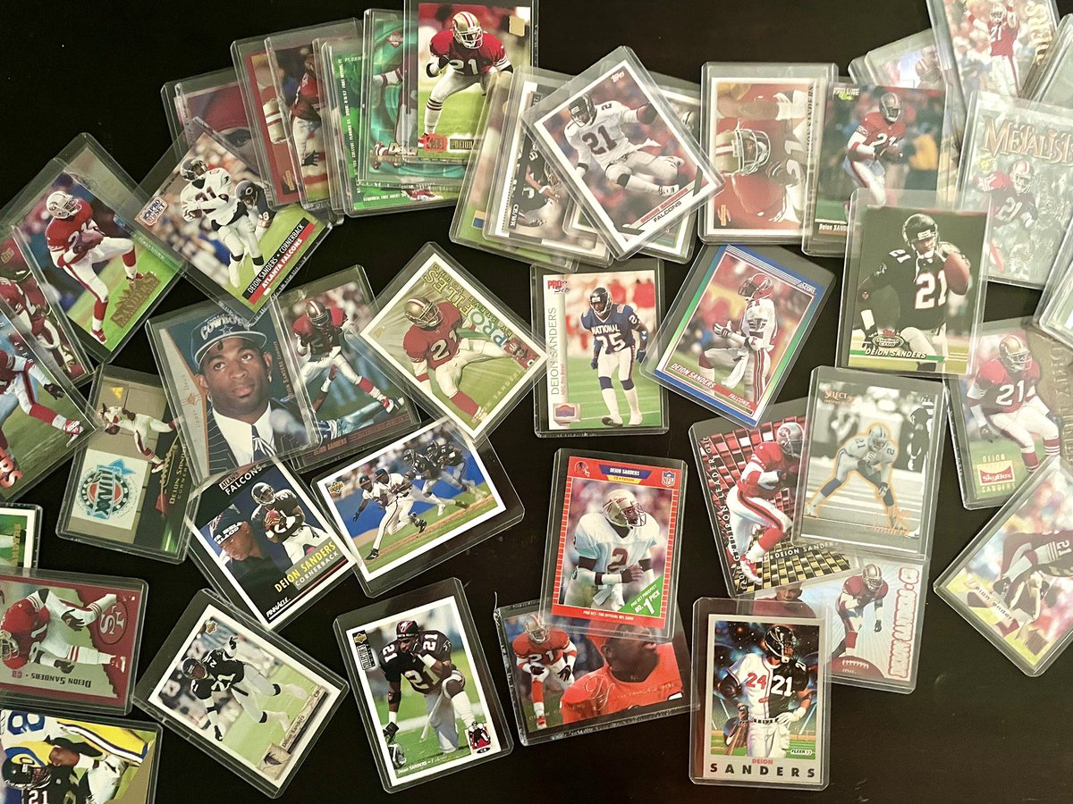 To say I was a little obsessed with <a href="/DeionSanders/">COACH PRIME</a> as a kid is an understatement. About 60 pristine cards that are all different. Now if only I still had his jersey! Go Buffs!