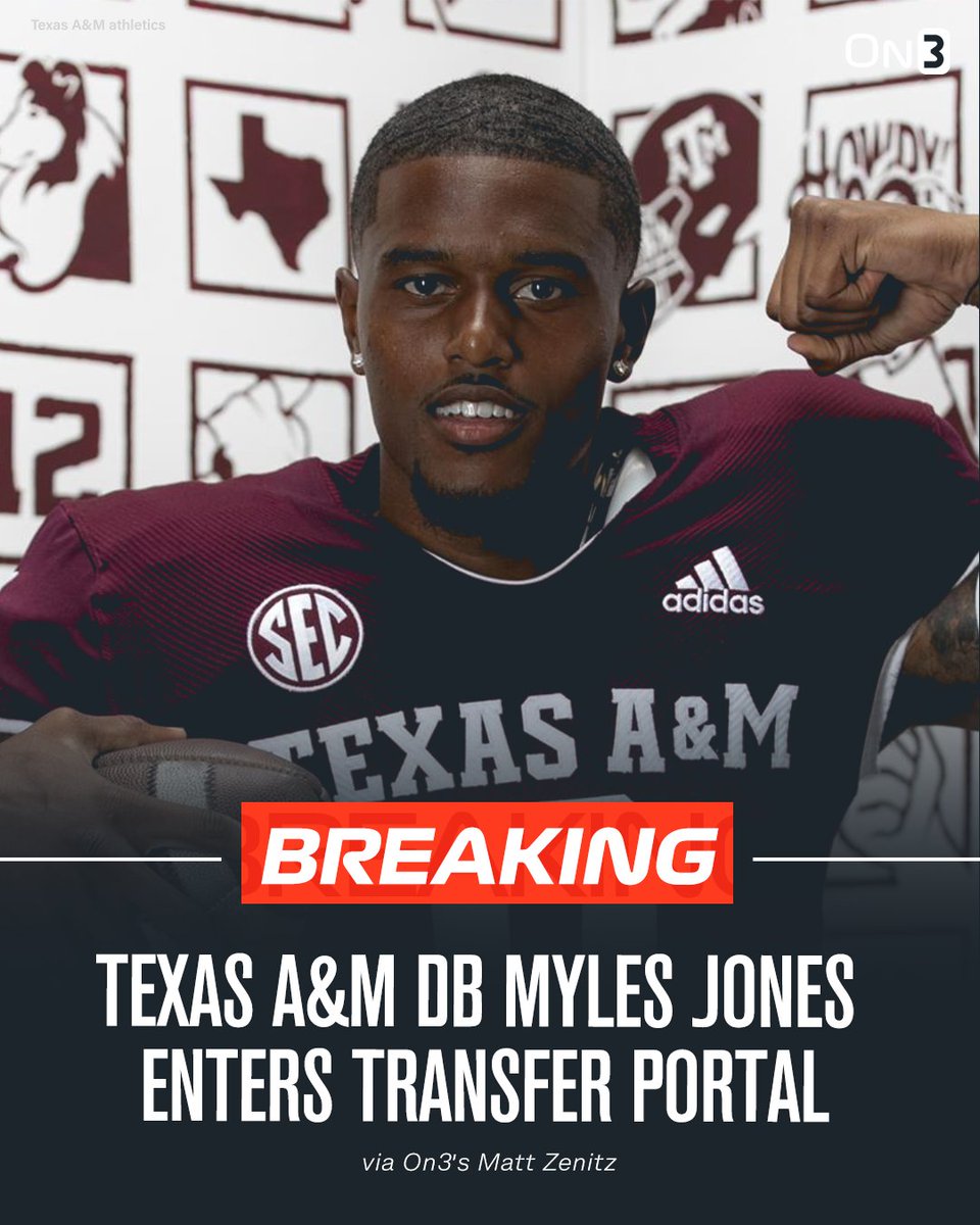 On3 on Twitter "🚨BREAKING🚨 Texas A&M DB Myles Jones has entered the