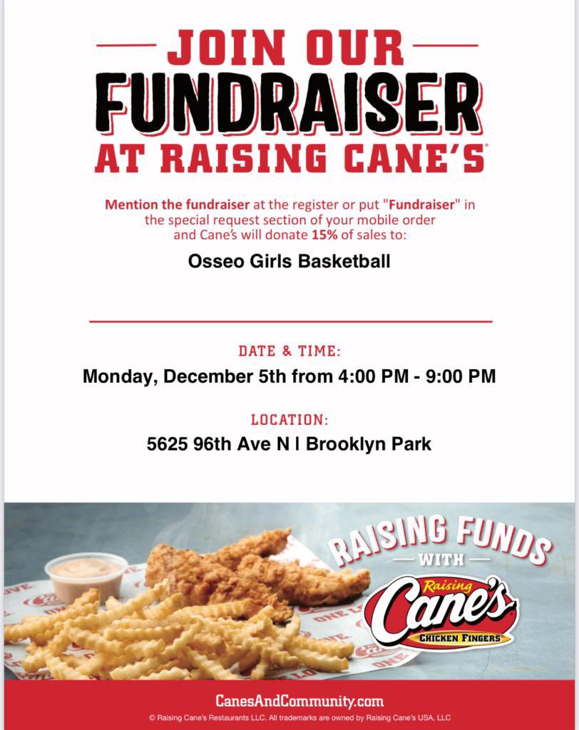 OsseoGirlsHoops's tweet photo. It’s always a great night to eat @raisingcanes!! https://t.co/C3i7ZcmhX9