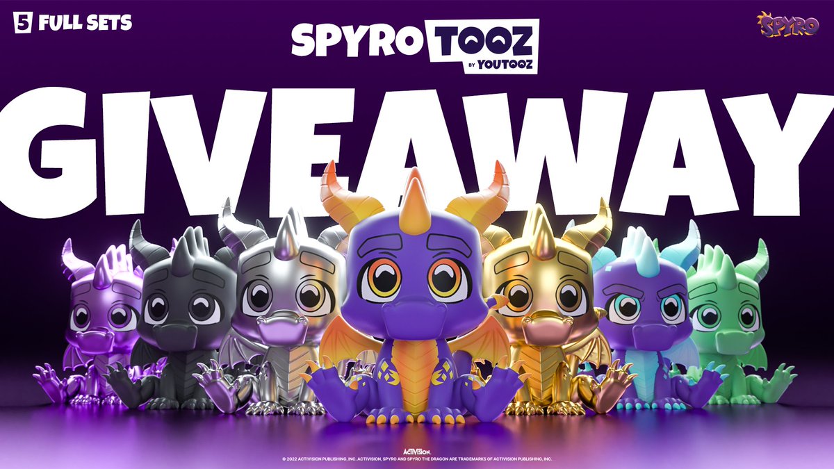 we only made 250 of each! 😈 rt + comment 🔥 to win the full set of spyro tooz! 5 winners announced tmrw 3pm est when they drop