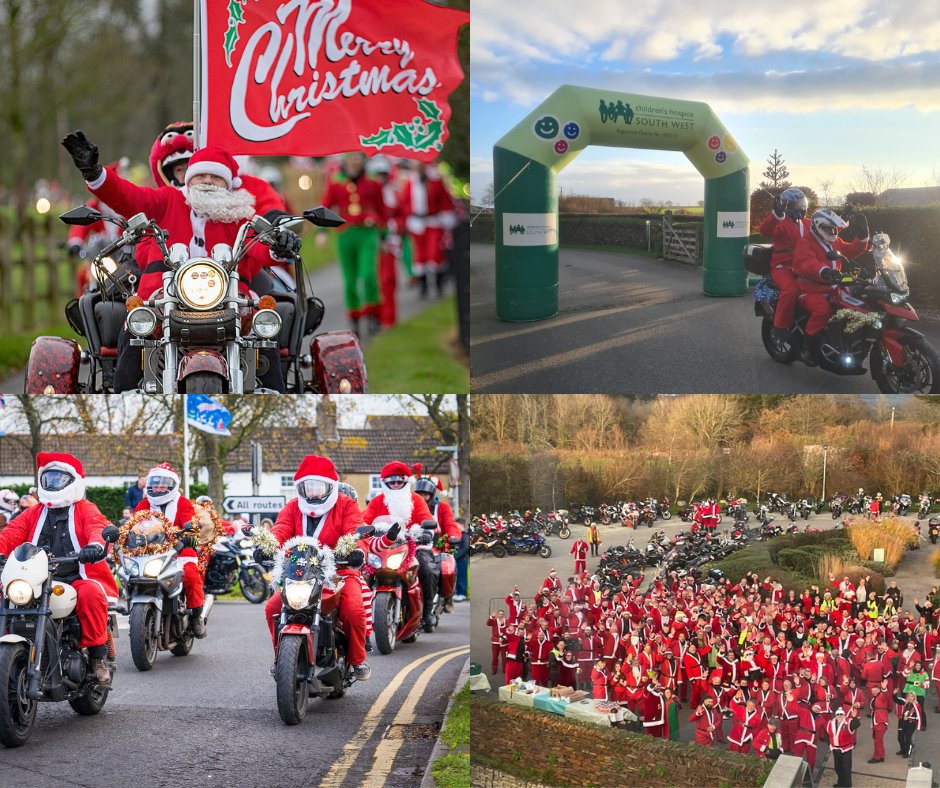 It was great to see so many festive bikers visiting Bristol's Charlton Farm and Cornwall's Little Harbour hospice this weekend!🎅
A big thank you to all the riders for their efforts in fundraising and spectators for supporting us throughout 🏍️✨ <a href="/santasonabike/">Santa's on a Bike</a>