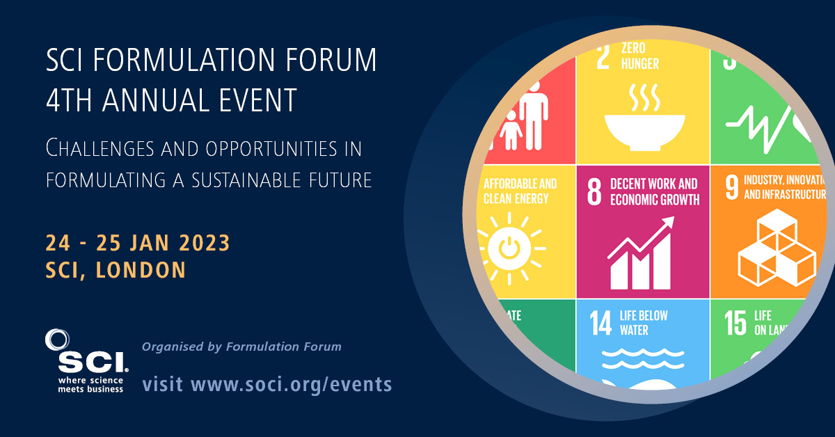 SCIupdate's tweet image. 📢 Early bird ends soon! bit.ly/4thchal

On a global scale, more sustainable formulations can contribute to a more sustainable future. Join us for the 4th annual Formulation Forum!
#SCI #sustainable