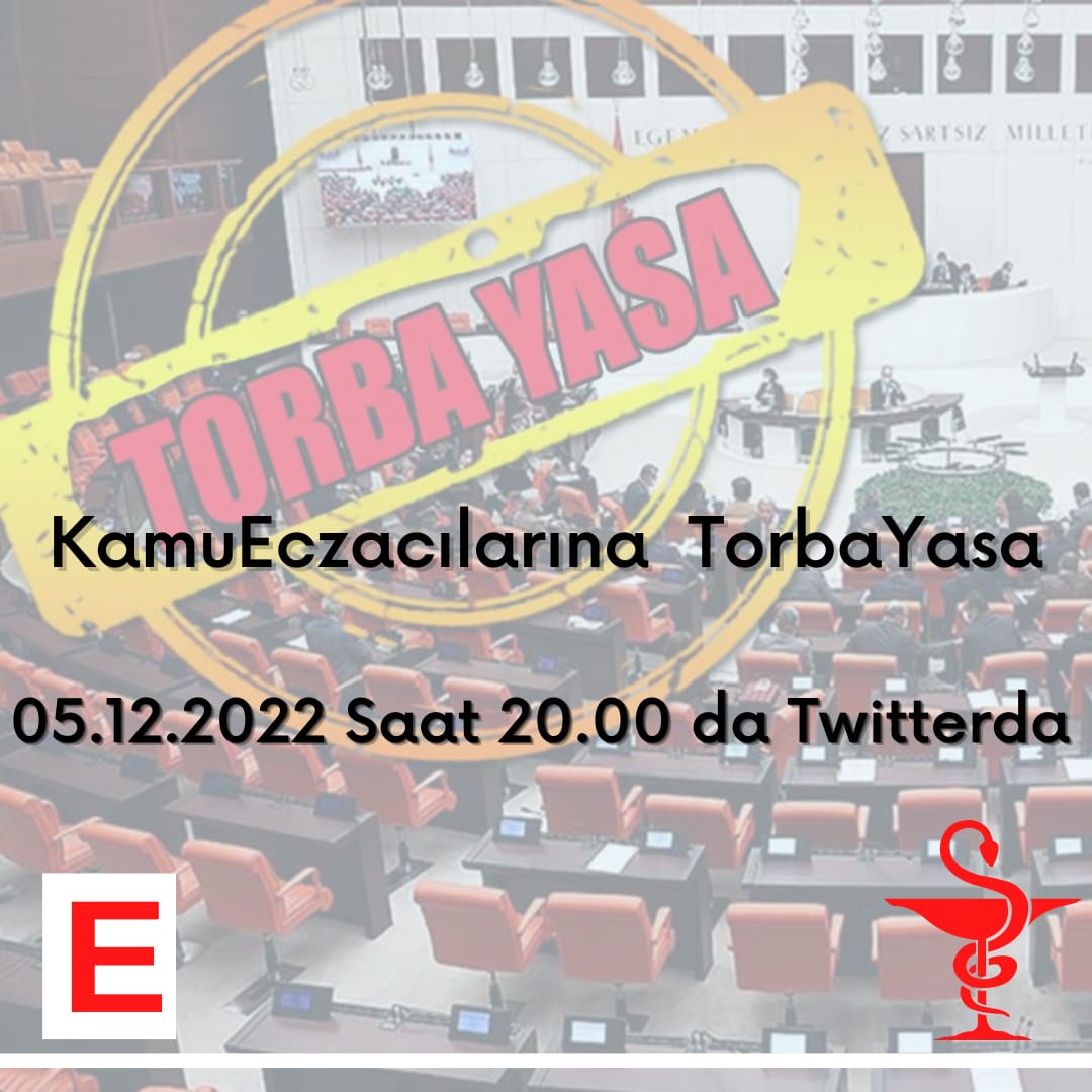 Kamu eczacıları ana sağlık çalışanları olarak Eczacı-Hekim-Diş Tabibi kapsayan stratejik personel havuzunu ve Tavan katsayısının 6.5 olarak torba yasaya eklenmesini bekliyor. 
<a href="/RTErdogan/">Recep Tayyip Erdoğan</a>
<a href="/drfahrettinkoca/">Dr. Fahrettin Koca</a>
<a href="/hasandogan/">Hasan Doğan</a>
<a href="/armanuney/">Arman Üney</a>
<a href="/eczburhan/">Burhanettin Bulut</a>
<a href="/nevintaslicay/">Nevin Taşlıçay</a>
KamuEczacılarına TorbaYasa
