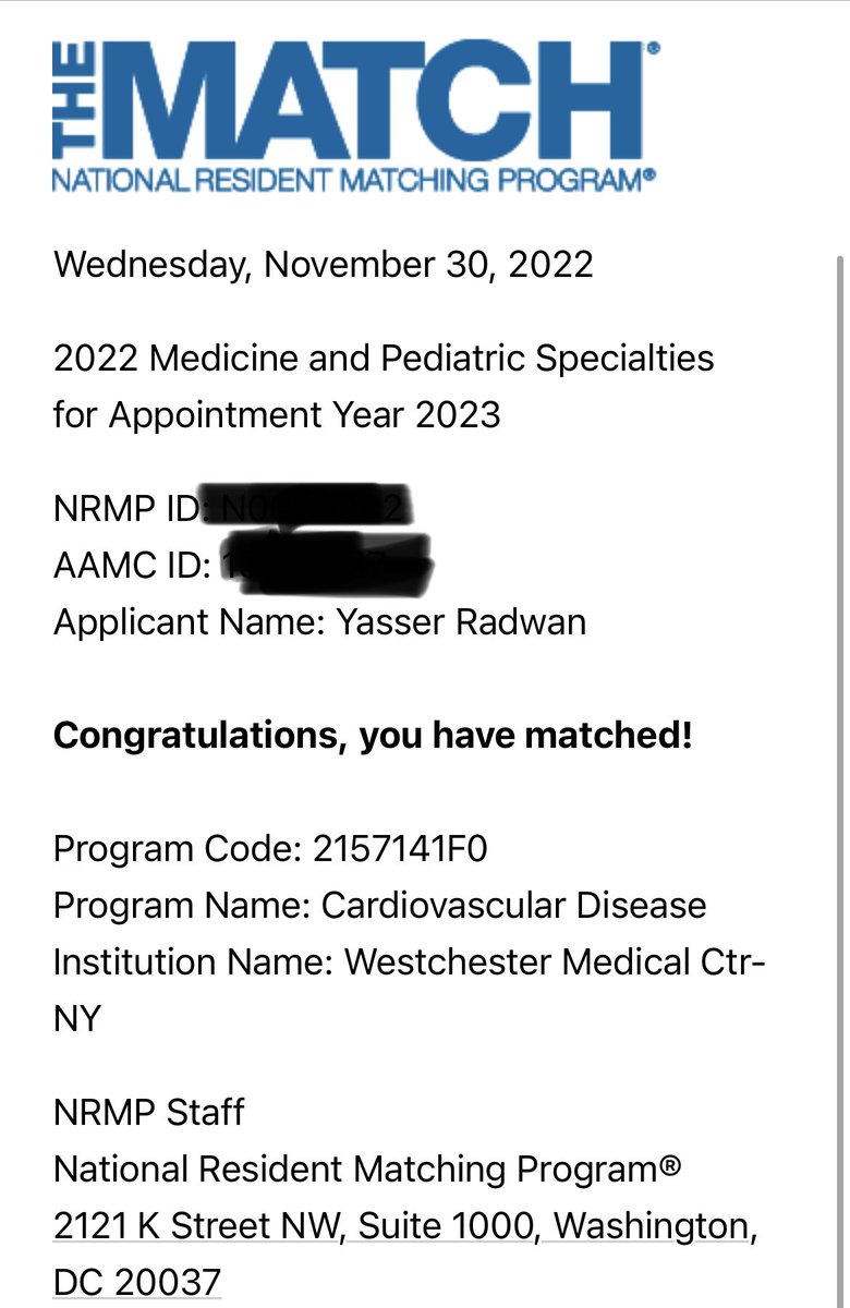 Yasser Radwan (@yasserradwan_) on Twitter photo Elhamdulellah! Thankful and grateful to match into cardiology fellowship🫀
New York there we go! 🗽
<a href="/WMCCardsFellows/">Westchester Medical Center Cardiology Fellowship</a> #cards_match2023 Elhamdulellah! Thankful and grateful to match into cardiology fellowship🫀
New York there we go! 🗽
<a href="/WMCCardsFellows/">Westchester Medical Center Cardiology Fellowship</a> #cards_match2023