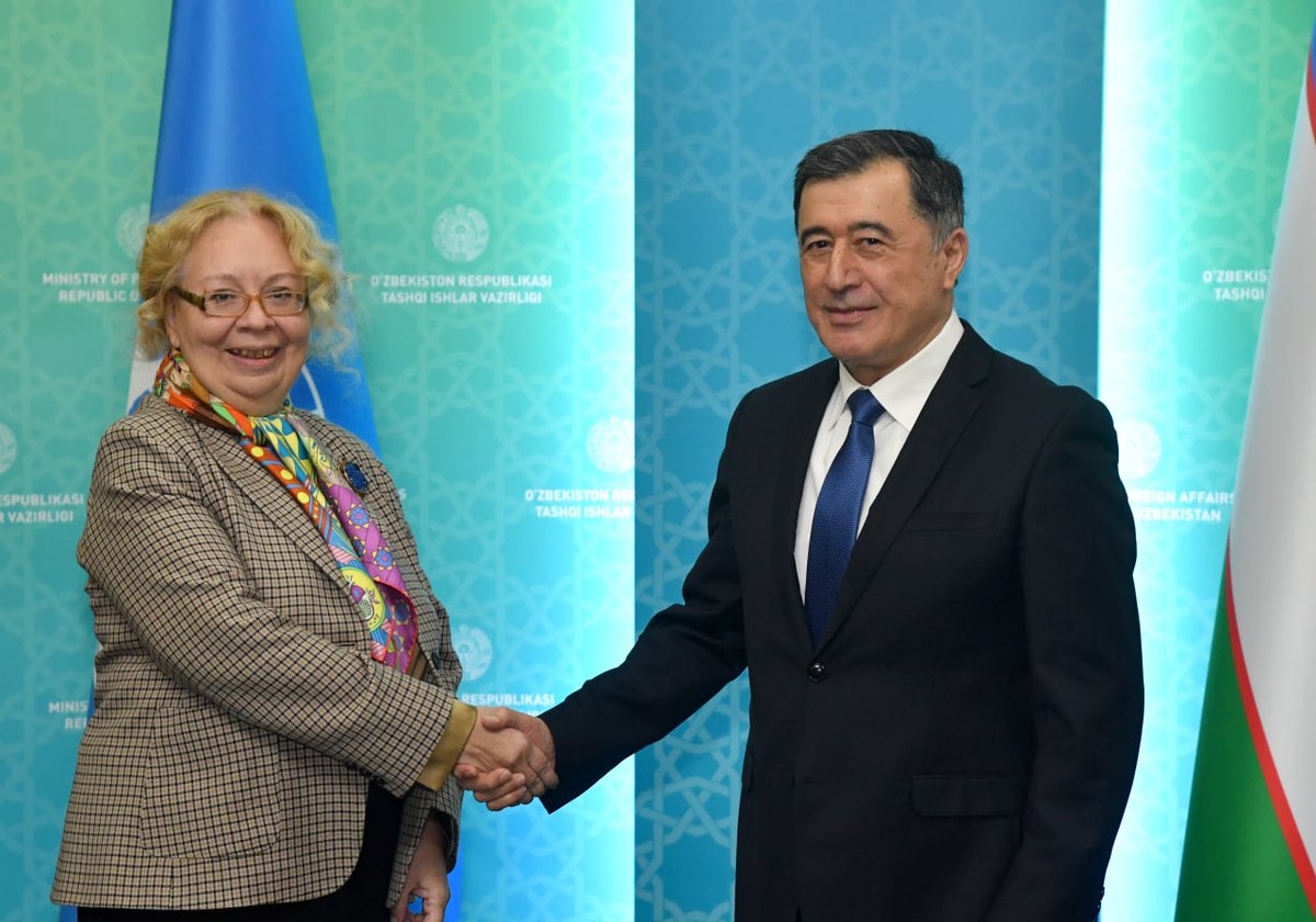 With Deputy 🇺🇳 SG, Director General <a href="/UNGeneva/">United Nations Geneva</a>, Tatiana <a href="/UN_Valovaya/">Tatiana Valovaya, Director-General of UN Geneva</a> discussed prospects for coop. between 🇺🇿&amp; <a href="/UN/">United Nations</a>.
She highly appreciated 🇺🇿's growing activity in global arena and within 🇺🇳, noted that 🌐community welcomes&amp;supports international initiatives of  <a href="/president_uz/">Shavkat Mirziyoyev's Press-service</a>.