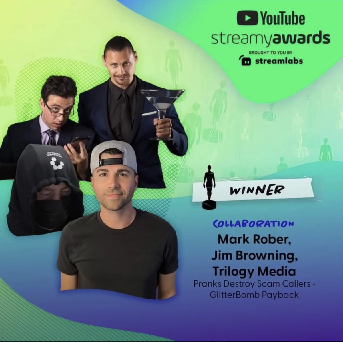 Special shout out and congrats to <a href="/trilogymediainc/">Trilogy Media</a> <a href="/JimBrowning11/">Jim Browning</a> and <a href="/MarkRober/">Mark Rober</a> for their #streamys win bringing more awareness on scams/how to protect yourself and how intricate these operations are! Good job everyone!