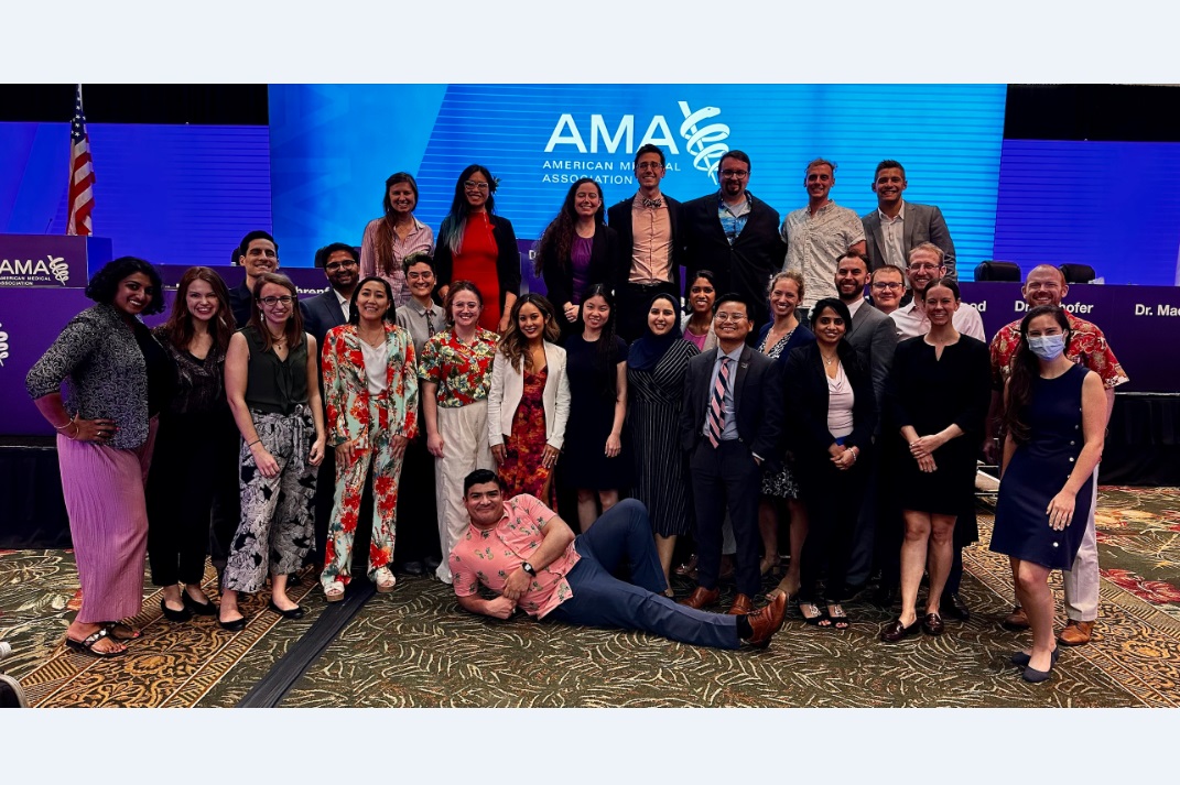 Our third year resident, Breyen Coffin, attended the AMA Interm Meeting 2022 as a delegate for the Resident & Fellow Section. He had a great time connecting with his peers and advocating for issues that impact them. #radres #AMAMeeting2022