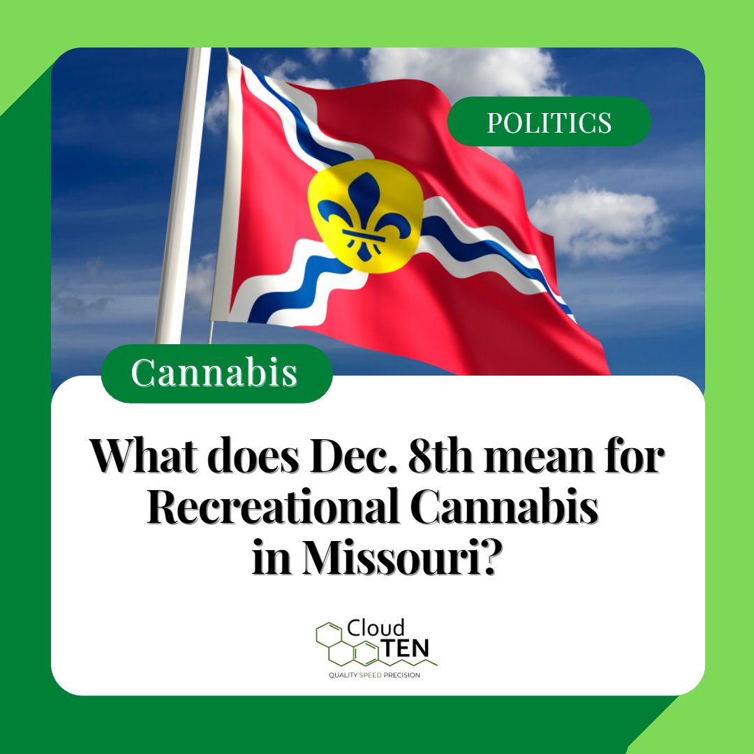 On December 8, 2022, it will become legal for any adult over age 21 to possess up to 3 ounces of cannabis in Missouri.

Read more: ow.ly/97Bs50LUapE 

To learn about our Cannabis Testing Lab, visit cloudtenlab.com.

#TENcares #MedicalMarijuana #MissouriCannabis