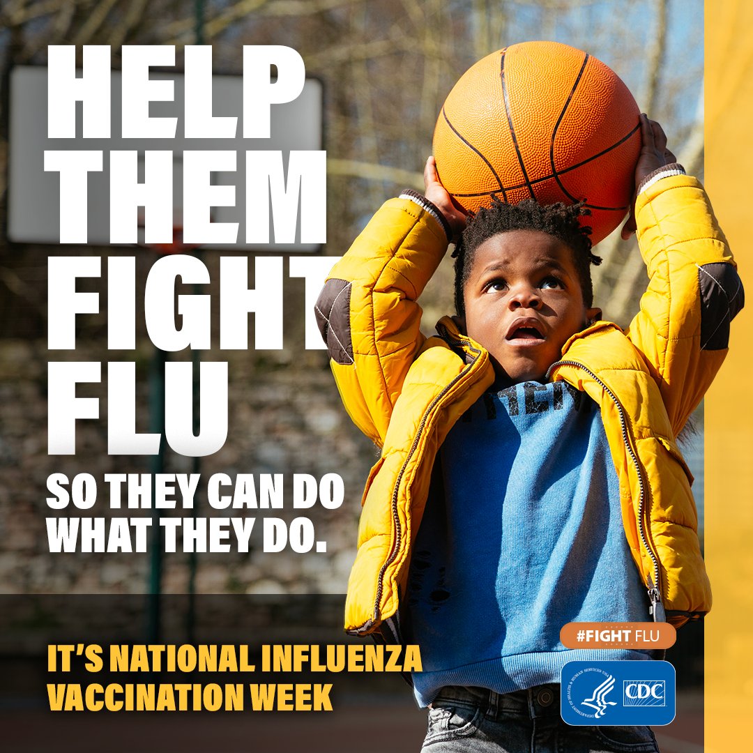 CPCA's tweet photo. It’s National Influenza Vaccination Week! Get your child a flu vaccine and reduce their risk of flu and its potentially serious complications. Talk to their doctor about getting them vaccinated today. #FlightFlu https://t.co/xwhjeYgsXK