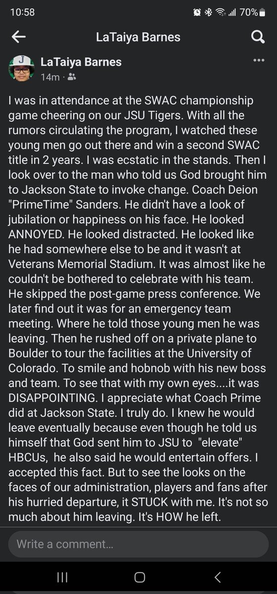 Tai76's tweet image. My thoughts about Coach Prime and MY ALMA MATER @JacksonStateU #THEEILOVE