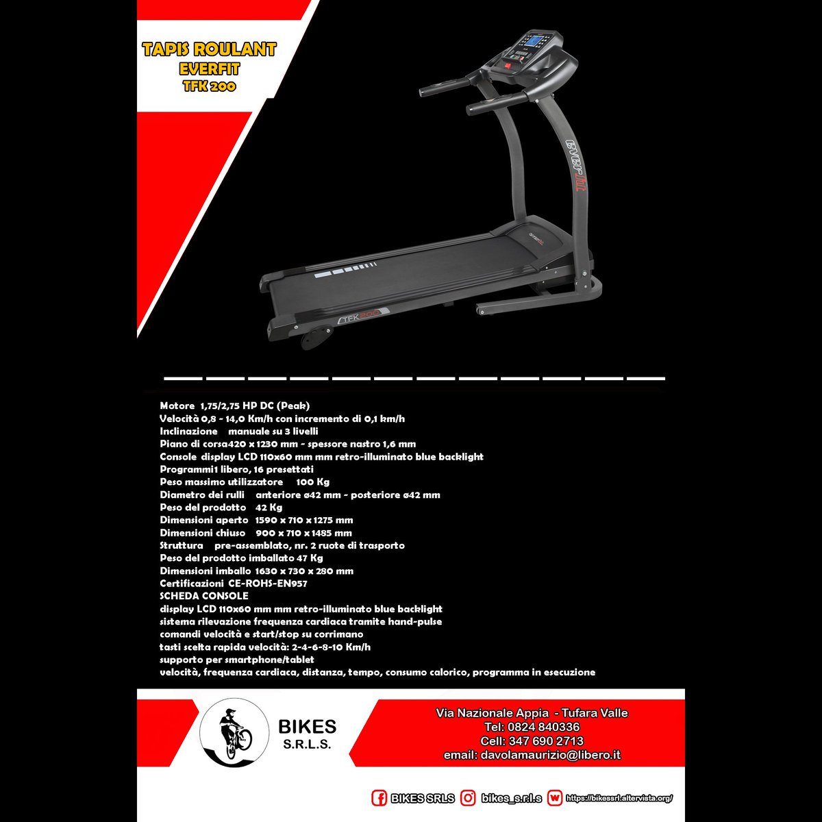BIKESSRLS's tweet photo. TAPIS ROULANT EVERFIT TFK-200
-
-
-
#tapisroulant #cyclette #vogatore #palestra #homgym #gym #toorx #jkfitness #everfit #blogger #speedbike #SEO #Japan #twitter #momento #delgiorno #gymlife #news #novità #offerta #offerte #foto #art #gymnast #uominiedonne #Amadeus #Festival #you https://t.co/gc6nr7872i