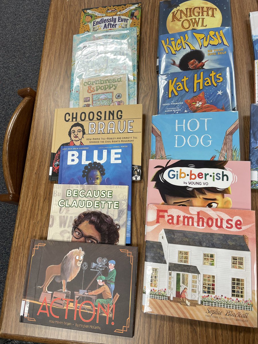 Twenty six (plus) titles for our Mock Caldecott awards. <a href="/REFIGives/">REFI - Rockingham VA</a> ✨Like the Academy Awards ✨of picture books!  How do u choose just one? 🤷‍♀️🤩. Thx for our REFI grant 💰4📚📚📚